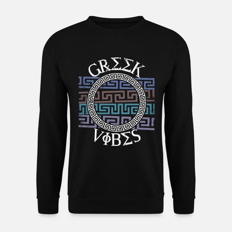 Greek pattern, Greece - Unisex Sweatshirt - black