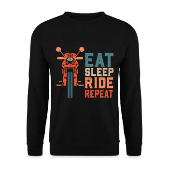 Motorrad Alltag - Biker Bike Spruch - Unisex Pullover - Schwarz - Vorne - Alina (178cm) & Michal (187cm)