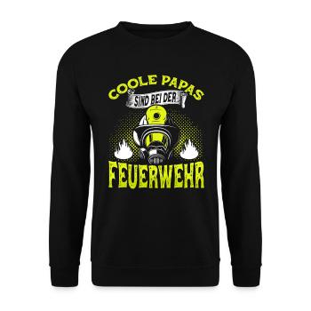 Freiwillige Feuerwehr Papa Geschenk Feuerwehrmann - Unisex Pullover - Schwarz - Vorne - Alina (178cm) & Michal (187cm)