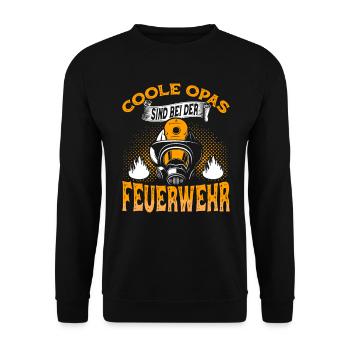 Feuerwehrmann Opa Geschenk Freiwillige Feuerwehr - Unisex Pullover - Schwarz - Vorne - Alina (178cm) & Michal (187cm)