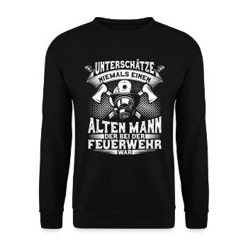 Feuerwehrmann Freiwillige Feuerwehr Geschenk Beruf - Unisex Pullover - Schwarz - Vorne - Alina (178cm) & Michal (187cm)