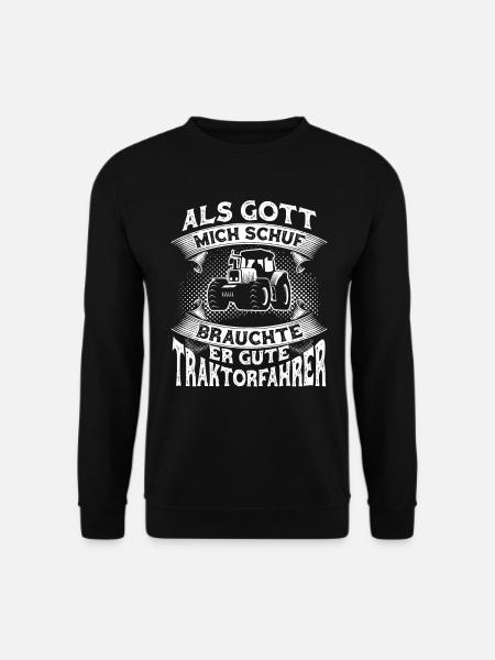Traktor Trecker Spruch Landwirt Bauer Geschenk - Unisex Pullover - Schwarz