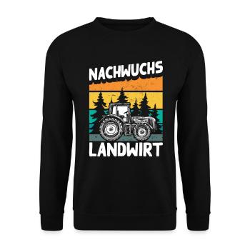 Nachwuchs Landwirt Traktor Trecker Bauer Geschenk - Unisex Pullover - Schwarz - Vorne - Alina (178cm) & Michal (187cm)