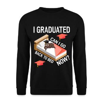 I Graduated. Can I Go Back To Bed Now? - Unisex Pullover - Schwarz - Vorne - Alina (178cm) & Michal (187cm)
