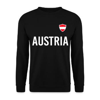 Autriche Football drapeau drapeau Austria Soccer - Sweat-shirt Unisexe - noir - Devant - Alina (178cm) & Michal (187cm)