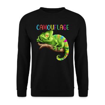 Caméléon Reptiles Iguane Chélard Camouflage - Sweat-shirt Unisexe - noir - Devant - Alina (178cm) & Michal (187cm)