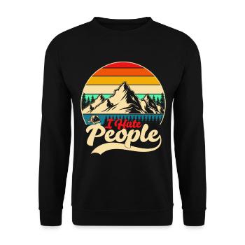 I Hate People - Unisex Sweatshirt - black - Front - Alina (178cm) & Michal (187cm)