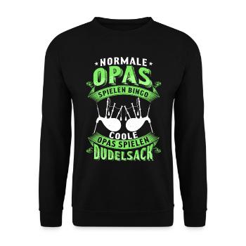 Dudelsack Opa Geschenk Sackpfeife Dudelsackspieler - Unisex Pullover - Schwarz - Vorne - Alina (178cm) & Michal (187cm)