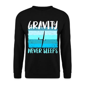 Glider Gliding Gliding Glider - Unisex Sweatshirt - black - Front - Alina (178cm) & Michal (187cm)