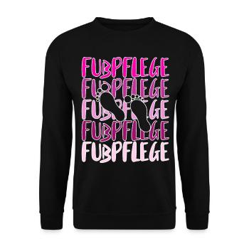 Fußpflege Pediküre Podologe Nagelstudio Geschenk - Unisex Pullover - Schwarz - Vorne - Alina (178cm) & Michal (187cm)