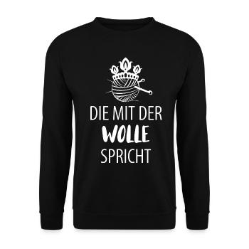 Wolle Stricken Wollknäuel - Unisex Pullover - Schwarz - Vorne - Alina (178cm) & Michal (187cm)