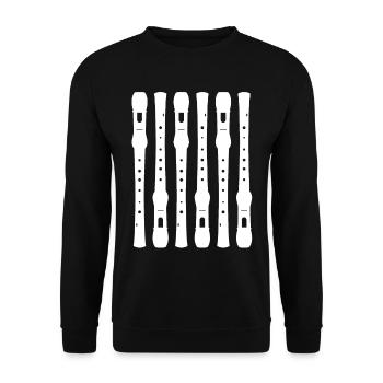 Recorder Flutist Flutist Flute Player - Unisex Sweatshirt - black - Front - Alina (178cm) & Michal (187cm)