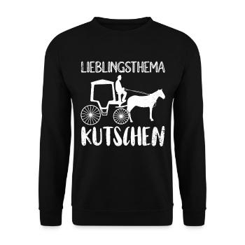 Kutscher Kutsche Pferdekutscher Kutschieren - Unisex Pullover - Schwarz - Vorne - Alina (178cm) & Michal (187cm)