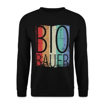 Bio Biobauer Grün Landwirt Bauer Landwirtschaft - Unisex Pullover - Schwarz - Vorne - Alina (178cm) & Michal (187cm)