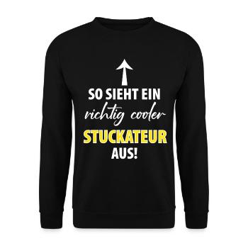 Stuckateur Gipser Stukkateur Verputzer Geschenk - Unisex Pullover - Schwarz - Vorne - Alina (178cm) & Michal (187cm)
