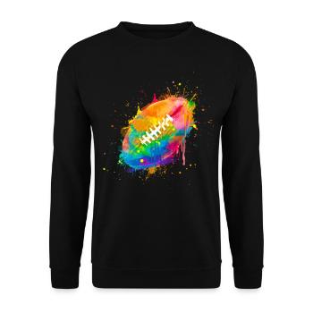 Sport Football Football Watercolor Football Sunday - Sweat-shirt Unisexe - noir - Devant - Alina (178cm) & Michal (187cm)
