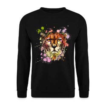Guépard Protection de la nature Protection de la nature - Sweat-shirt Unisexe - noir - Devant - Alina (178cm) & Michal (187cm)