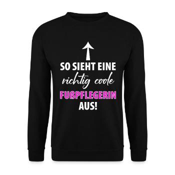 Fußpflege Pediküre Podologe Nagelstudio Geschenk - Unisex Pullover - Schwarz - Vorne - Alina (178cm) & Michal (187cm)