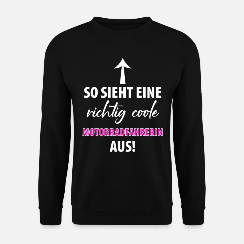 Motorrad Bikerin Motorradfahrerin Damen - Unisex Pullover - Schwarz