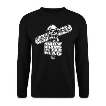 Snowboard, skull, winter sports, après-ski - Unisex Sweatshirt - black - Front - Alina (178cm) & Michal (187cm)