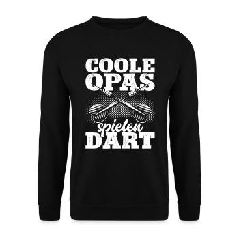 Darts Dart Opa Geschenk Dartspieler Dartboard - Unisex Pullover - Schwarz - Vorne - Alina (178cm) & Michal (187cm)