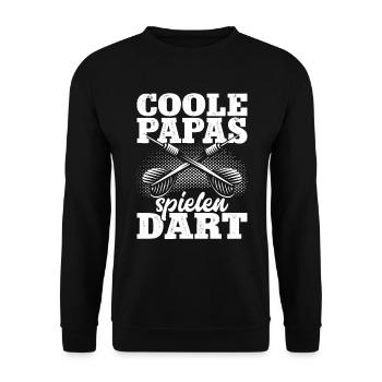 Darts Dart Papa Geschenk Dartspieler Dartboard - Unisex Pullover - Schwarz - Vorne - Alina (178cm) & Michal (187cm)