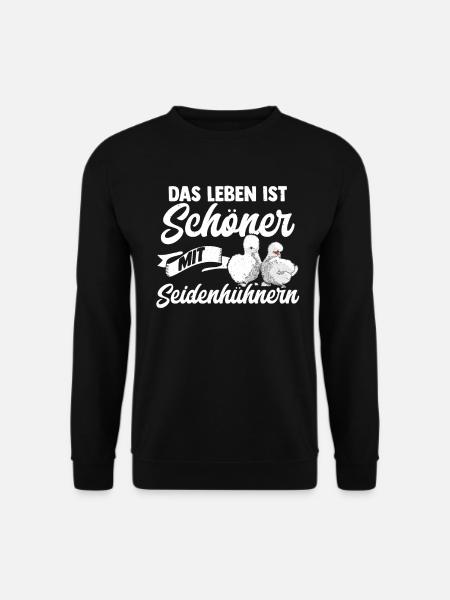 Seidenhühner Silkie Hühner Seidenhuhn Geschenk - Unisex Pullover - Schwarz