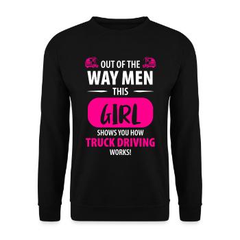 Truck Driver Truck Driver Professional Driver Ladies - Unisex Sweatshirt - black - Front - Alina (178cm) & Michal (187cm)