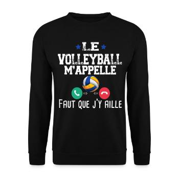 Volley Volleyball Volleyeur volleyeuse sport - Sweat-shirt Unisexe - noir - Devant - Alina (178cm) & Michal (187cm)