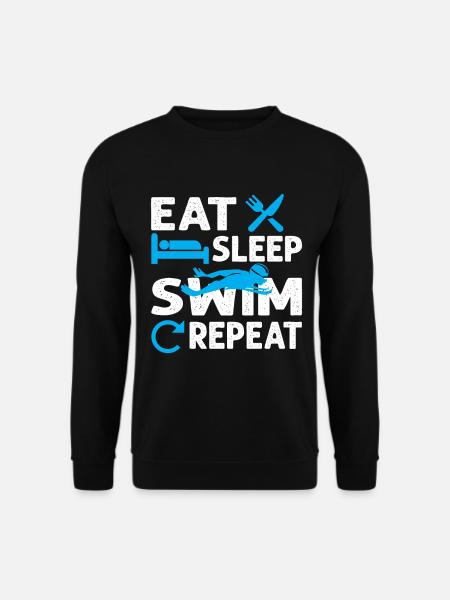 Eat Sleep Swim Repeat - Unisex Pullover - Schwarz