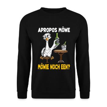 Apropos Möwe Möwie noch een? Norddeutscher Bier - Unisex Pullover - Schwarz - Vorne - Alina (178cm) & Michal (187cm)