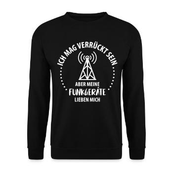 Amateurfunk Funker Funkgerät Funkamateur Vintage - Unisex Pullover - Schwarz - Vorne - Alina (178cm) & Michal (187cm)