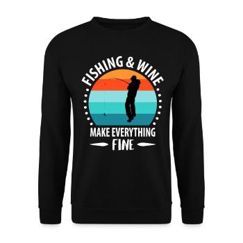 Pêche pêche pêche - Sweat-shirt Unisexe - noir - Devant - Alina (178cm) & Michal (187cm)