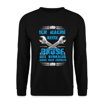 Schraubenschlüssel Spruch Hobby Bastler Schrauber - Unisex Pullover - Schwarz - Vorne - Alina (178cm) & Michal (187cm)