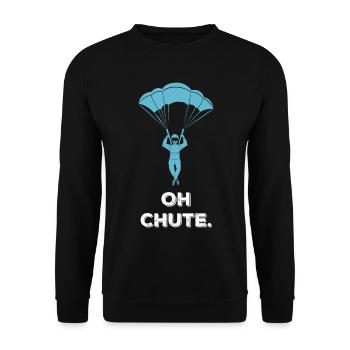 Fallschirm Paragliding Spruch - Unisex Pullover - Schwarz - Vorne - Alina (178cm) & Michal (187cm)