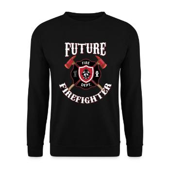 Future Firefighter Firefighter Fire Brigade Fire - Unisex Sweatshirt - black - Front - Alina (178cm) & Michal (187cm)