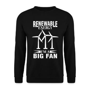 Renewable Energy - Wind Power - Unisex Pullover - Schwarz - Vorne - Alina (178cm) & Michal (187cm)