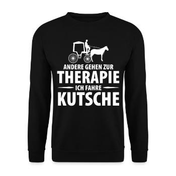 Kutscher Kutsche Pferdekutscher Kutschieren - Unisex Pullover - Schwarz - Vorne - Alina (178cm) & Michal (187cm)