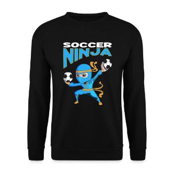 Der Soccer Ninja für Kinder Geburtstagsparty - Unisex Pullover - Schwarz - Vorne - Alina (178cm) & Michal (187cm)