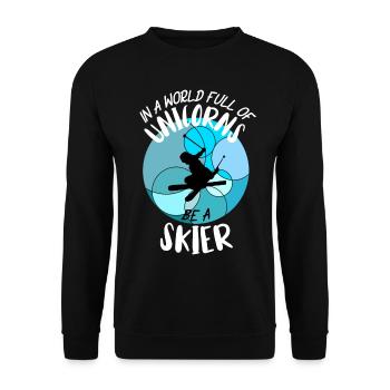 Ski ski Skieurs Vacances au ski - Sweat-shirt Unisexe - noir - Devant - Alina (178cm) & Michal (187cm)
