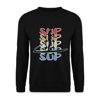 SUP Stand up Paddle - Unisex Sweatshirt - black - Front - Alina (178cm) & Michal (187cm)