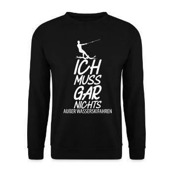 Wasserskier Wasserski Wasserskifahrer - Unisex Pullover - Schwarz - Vorne - Alina (178cm) & Michal (187cm)