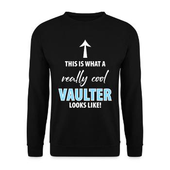 Pferde Pferd Voltigierer Voltigieren Volti Vintage - Unisex Pullover - Schwarz - Vorne - Alina (178cm) & Michal (187cm)