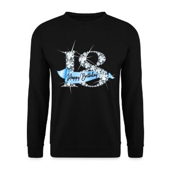 Happy Birthday 18th Birthday Gift Diamond Glamour - Unisex Sweatshirt - black - Front - Alina (178cm) & Michal (187cm)