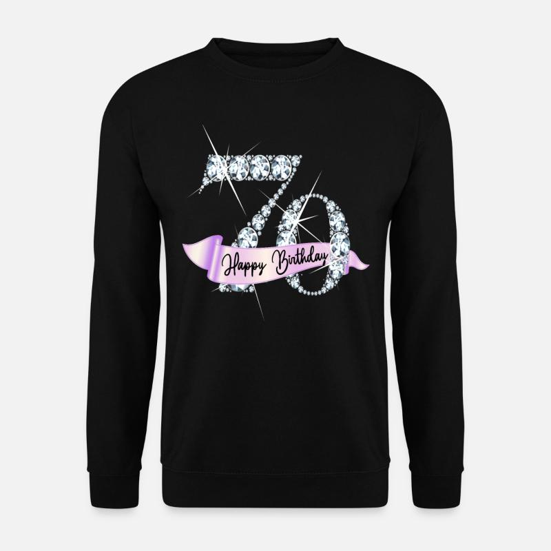 Happy Birthday 70. Geburtstag Geschenk Diamanten - Unisex Pullover - Schwarz