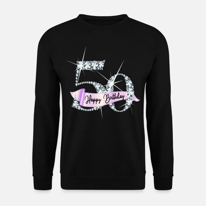 Happy Birthday 50. Geburtstag Geschenk Diamanten - Unisex Pullover - Schwarz