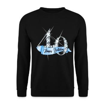Happy Birthday 40th Birthday Gift Diamond Glamour - Unisex Sweatshirt - black - Front - Alina (178cm) & Michal (187cm)