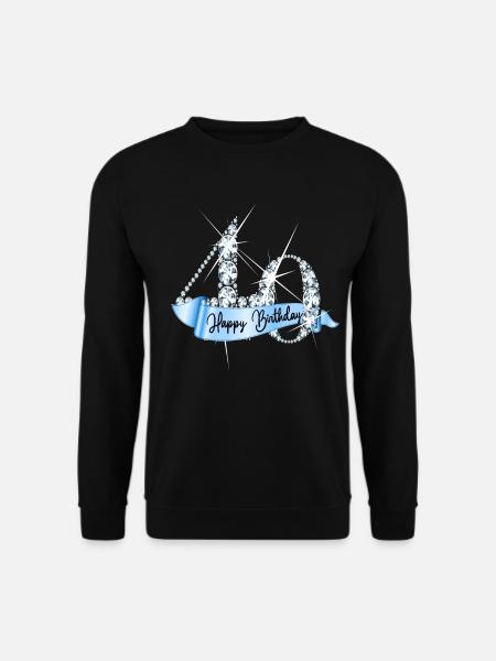 Joyeux anniversaire 40e anniversaire Cadeau Diamants - Sweat-shirt Unisexe - noir