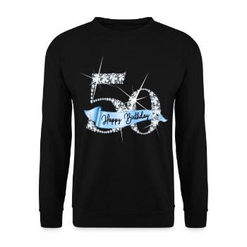 Happy Birthday 50th Birthday Gift Diamond Glamour - Unisex Sweatshirt - black - Front - Alina (178cm) & Michal (187cm)