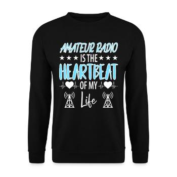 Amateur Radio Radio Radio Radio Radio Amateur Vintage - Sweat-shirt Unisexe - noir - Devant - Alina (178cm) & Michal (187cm)